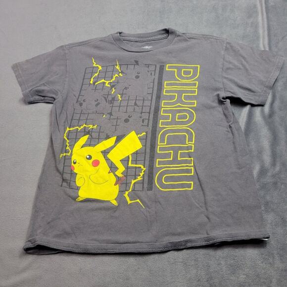 Pokemon Pikachu Graphic Tee Shirt S Gray - Picture 1 of 8